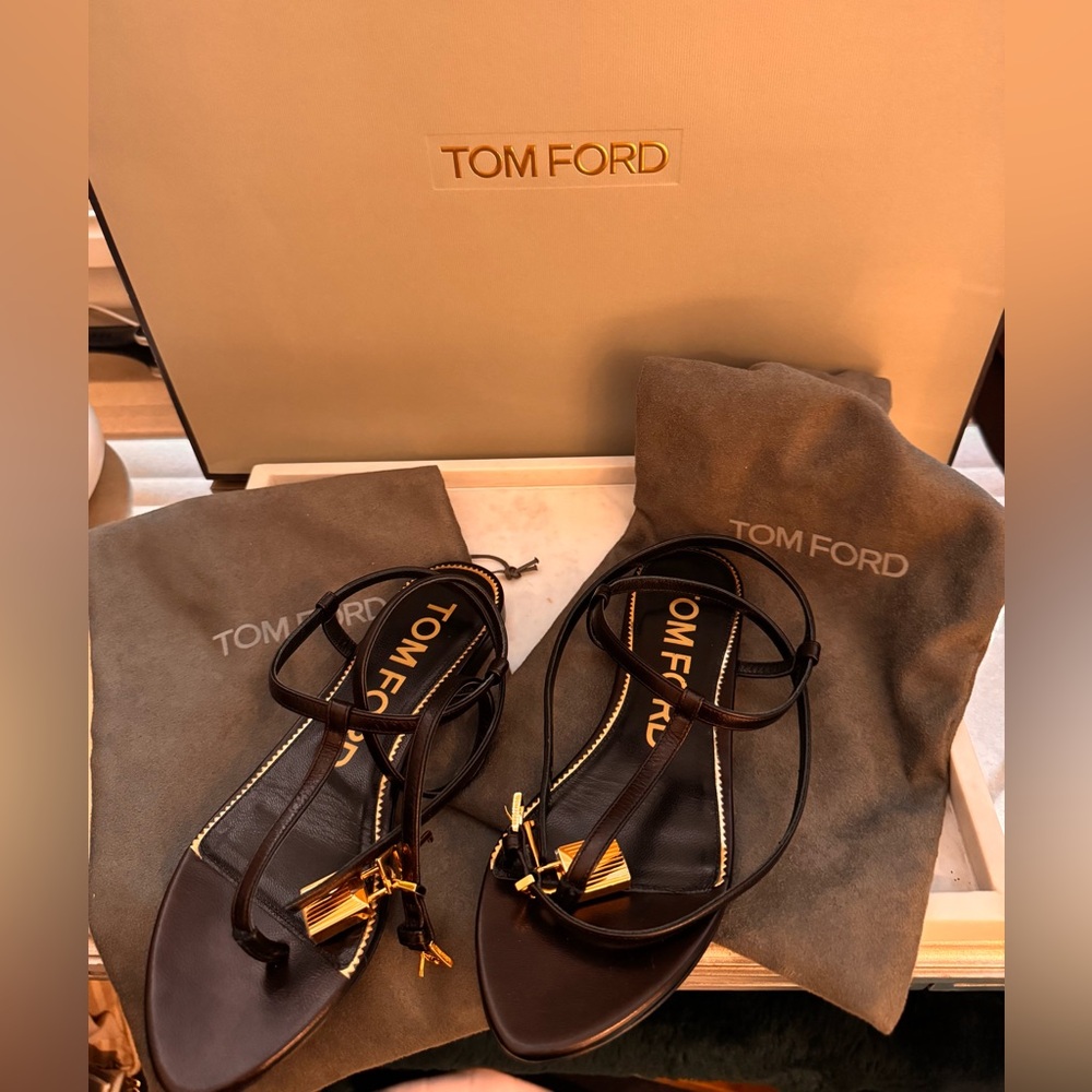 Tom Ford Padlock thong sandal size 36 - Picture 2 of 5